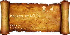 Mojzes Arián névjegykártya